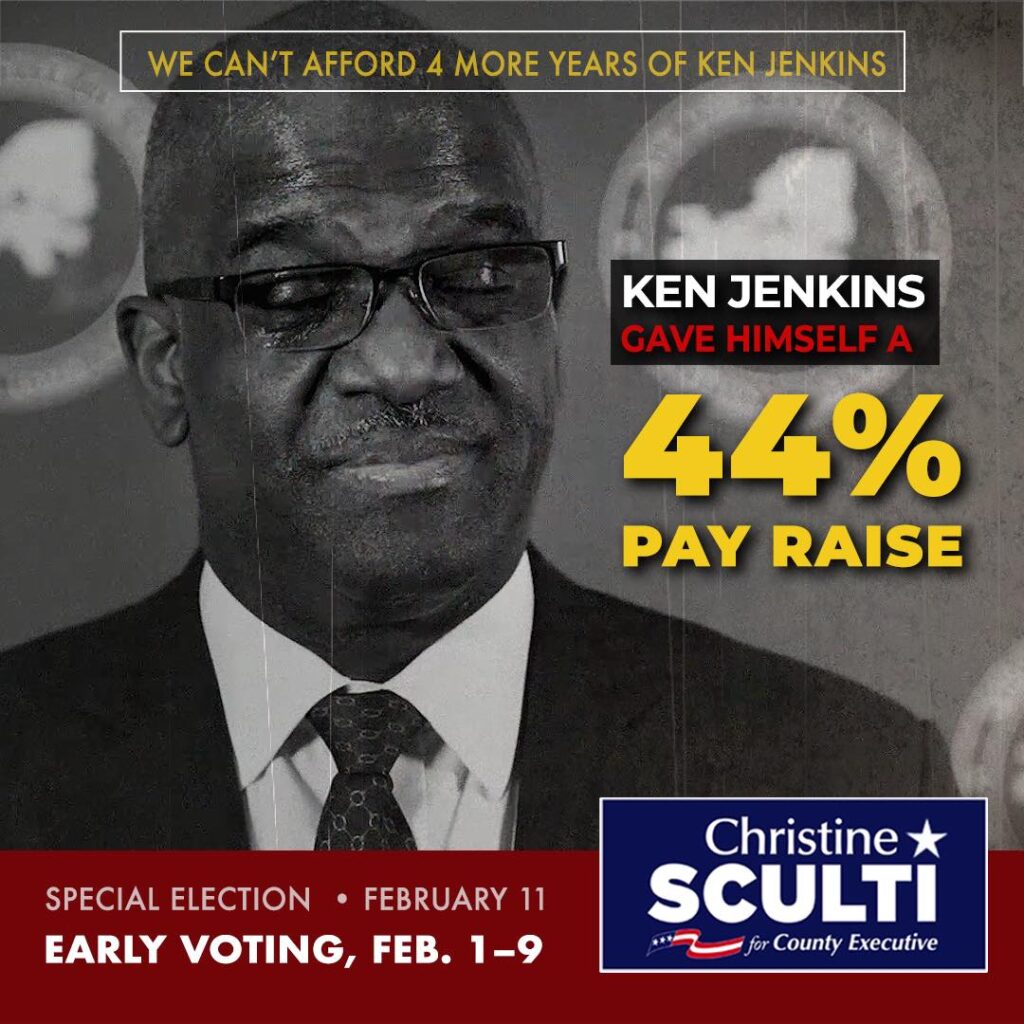 Ken Jenkins hiked our taxes then raised his salary