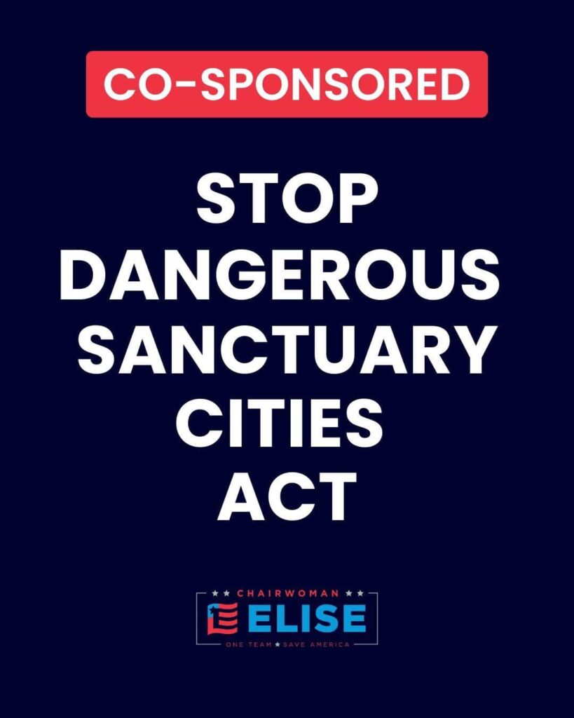 I proudly support Elise Stefanik and Nick Langworthy’s Stop Dangerous Sanctuary Cities Act.